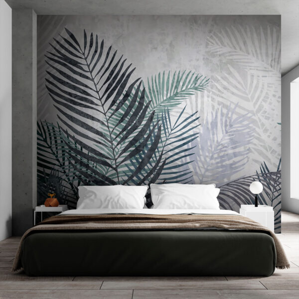 Les feuilles tropicales créent un motif artistique Papier peint Les feuilles tropicales créent un motif artistique