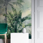 Papier peint Jungle luxuriante à l'atmosphère brumeuse