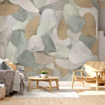 Papier peint Motifs tourbillonnants dans des tons sourds