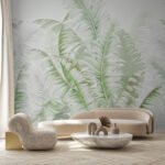 Papier peint Motif de feuilles tropicales vertes et luxuriantes
