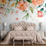 Papier peint Fleurs aquarelles dans des tons doux