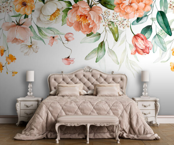 Fleurs aquarelles dans des tons doux Papier peint Fleurs aquarelles dans des tons doux