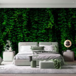 Papier peint Fond mural de feuillage vert vif
