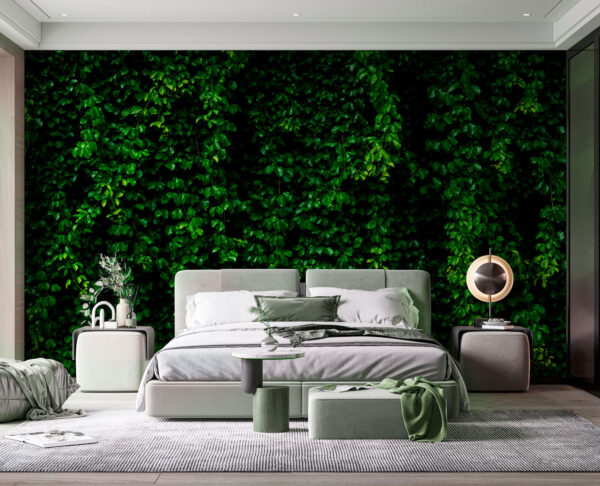 Fond mural de feuillage vert vif Papier peint Fond mural de feuillage vert vif