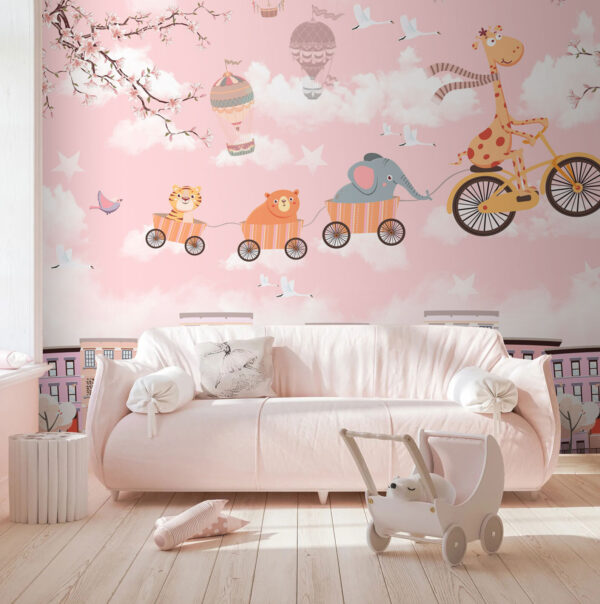 Animaux parcourant le ciel joyeusement Papier peint Animaux parcourant le ciel joyeusement