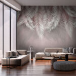Papier peint Groupe de feuilles blanches