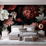 Papier peint Élégance florale sombre et beauté fleurie
