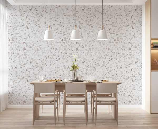Motif de texture terrazzo moucheté blanc Papier peint Motif de texture terrazzo moucheté blanc
