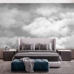 Papier peint Nuages cotonneux dans un ciel gris