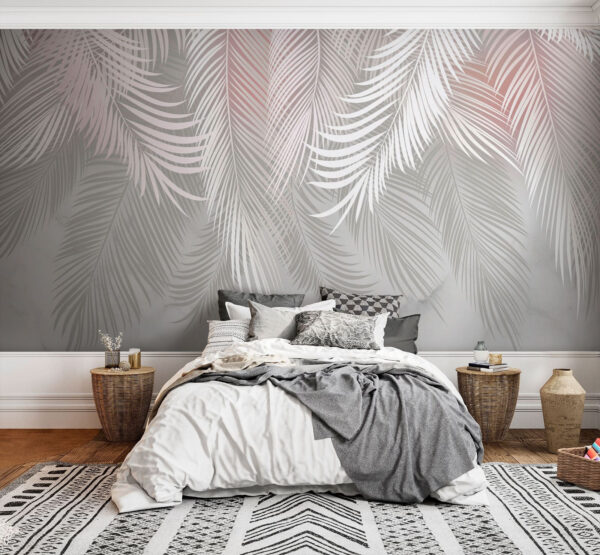 Les plumes tombent en cascade et forment un motif élégant Papier peint Les plumes tombent en cascade et forment un motif élégant