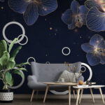 Papier peint Orchidées et cercles en harmonie