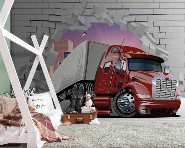 Le camion franchit le mur Papier peint Le camion franchit le mur