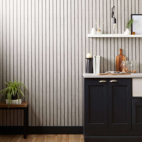 Motif métallique avec lignes verticales Papier peint Motif métallique avec lignes verticales
