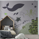 Papier peint Caricature d'une baleine