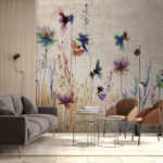 Papier peint Fleurs sauvages délicates dans des tons pastel