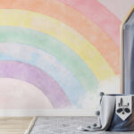 Papier peint Arc-en-ciel avec des nuages en arrière-plan