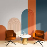 Papier peint Une arche orange et blanche