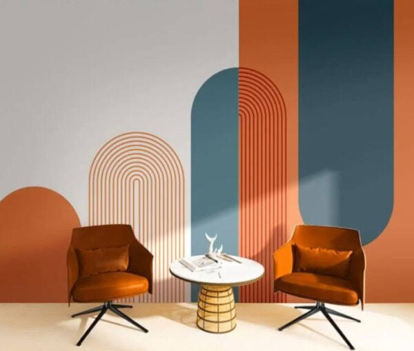 Une arche orange et blanche Papier peint Une arche orange et blanche