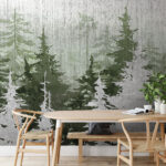 Papier peint Groupe d'arbres dans une forêt