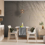 Papier peint Lignes abstraites sur fond beige.