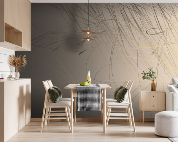 Lignes abstraites sur fond beige Papier peint Lignes abstraites sur fond beige