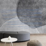 Papier peint Dessin abstrait avec des lignes bleues