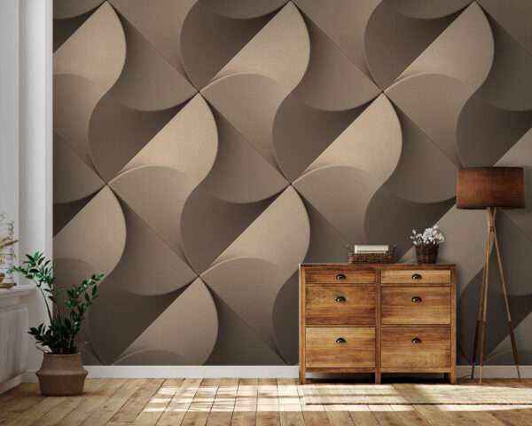 Motif géométrique avec des formes courbes Papier peint Motif géométrique avec des formes courbes