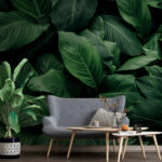 Papier peint Un feuillage vert luxuriant en harmonie.
