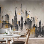 Papier peint Peinture d'une ville