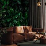 Papier peint Motif de feuillage vert luxuriant de la jungle