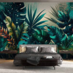 Papier peint Un feuillage tropical vibrant en harmonie.