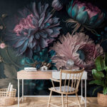 Papier peint Des fleurs éclatantes dans un arrangement magique.