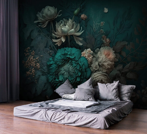 Œuvre d'art florale aux pétales délicats Papier peint Œuvre d'art florale aux pétales délicats