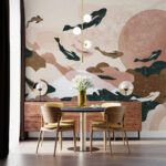Papier peint Peinture de poissons dans le ciel