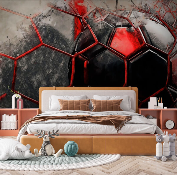 Hexagones rouges sur une surface blanche Papier peint Hexagones rouges sur une surface blanche