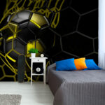 Papier peint Ballon de football dans un filet
