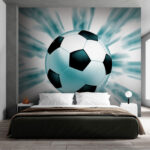 Papier peint Ballon de football avec mouvement dynamique.