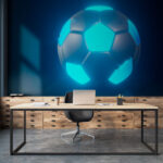 Papier peint Ballon de football lumineux dans l'obscurité
