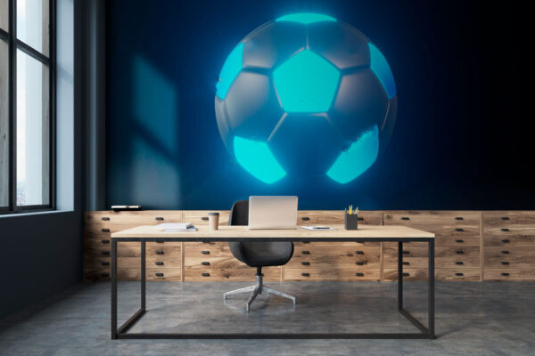 Ballon de football lumineux dans l'obscurité Papier peint Ballon de football lumineux dans l'obscurité
