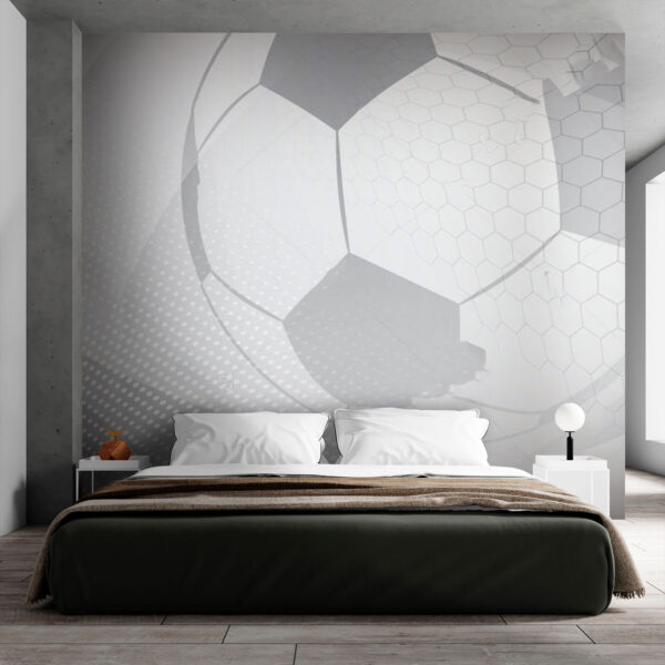 Motif géométrique de football en niveaux de gris Papier peint Motif géométrique de football en niveaux de gris