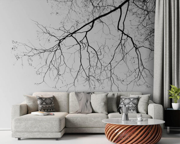 Les branches dénudées créent des motifs complexes Papier peint Les branches dénudées créent des motifs complexes