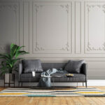 Papier peint Mur blanc avec moulures