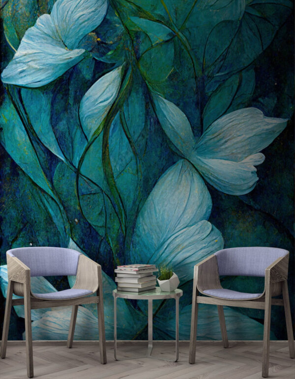 Peinture de fleurs et de feuilles Papier peint Peinture de fleurs et de feuilles