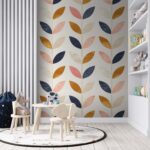 Papier peint Motif de feuilles colorées