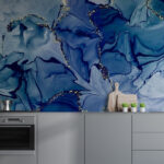 Papier peint Des bleus éthérés croisent des chemins étincelants