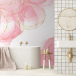 Papier peint Tourbillons roses fluides aux accents chatoyants