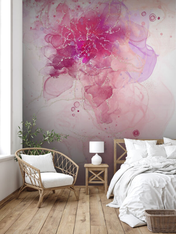 Fleur rose et violette Papier peint Fleur rose et violette