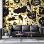 Papier peint Motifs de graffitis et d'objets