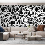 Papier peint Graffiti en noir et blanc