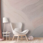 Papier peint Points blancs sur fond rose